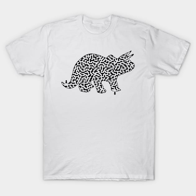 Triceratops Dinosaur Maze T-Shirt by gorff